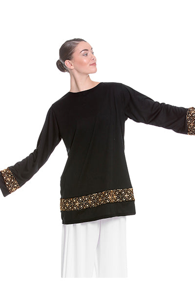 Eurotard 85134 Unisex Divine Royalty Praise Tunic Black/Gold